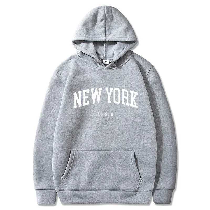 Women Hoodie New York U.S.A Graphic Hoodies Fashion Letter Printed Womens Sweatshirts Loose Casual Harajuku Hooded Pullover TopLX241104
