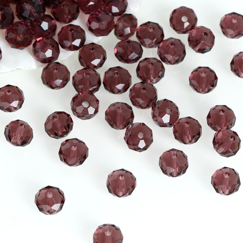 6mm Colored glass crystal beads loose beads faceted flat beads diy jewelry accessories