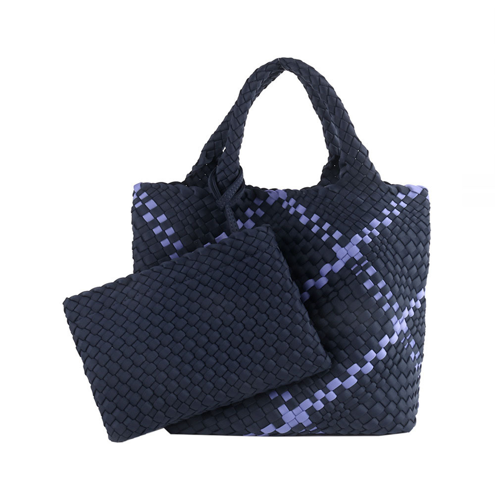Hot Sale New Neoprene PU Beach Large Capacity Woven Handbag Handmade Knitted Bag
