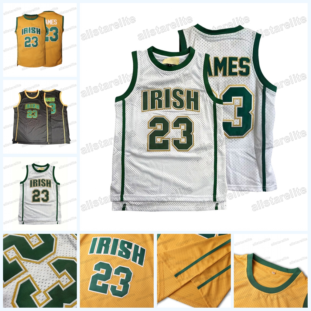 Men's IRISH 23 Embroidered Polyester Sports Basketball Jersey, Crew Neck Loose Fit Basketball Tank Top For Daily And Training Wear