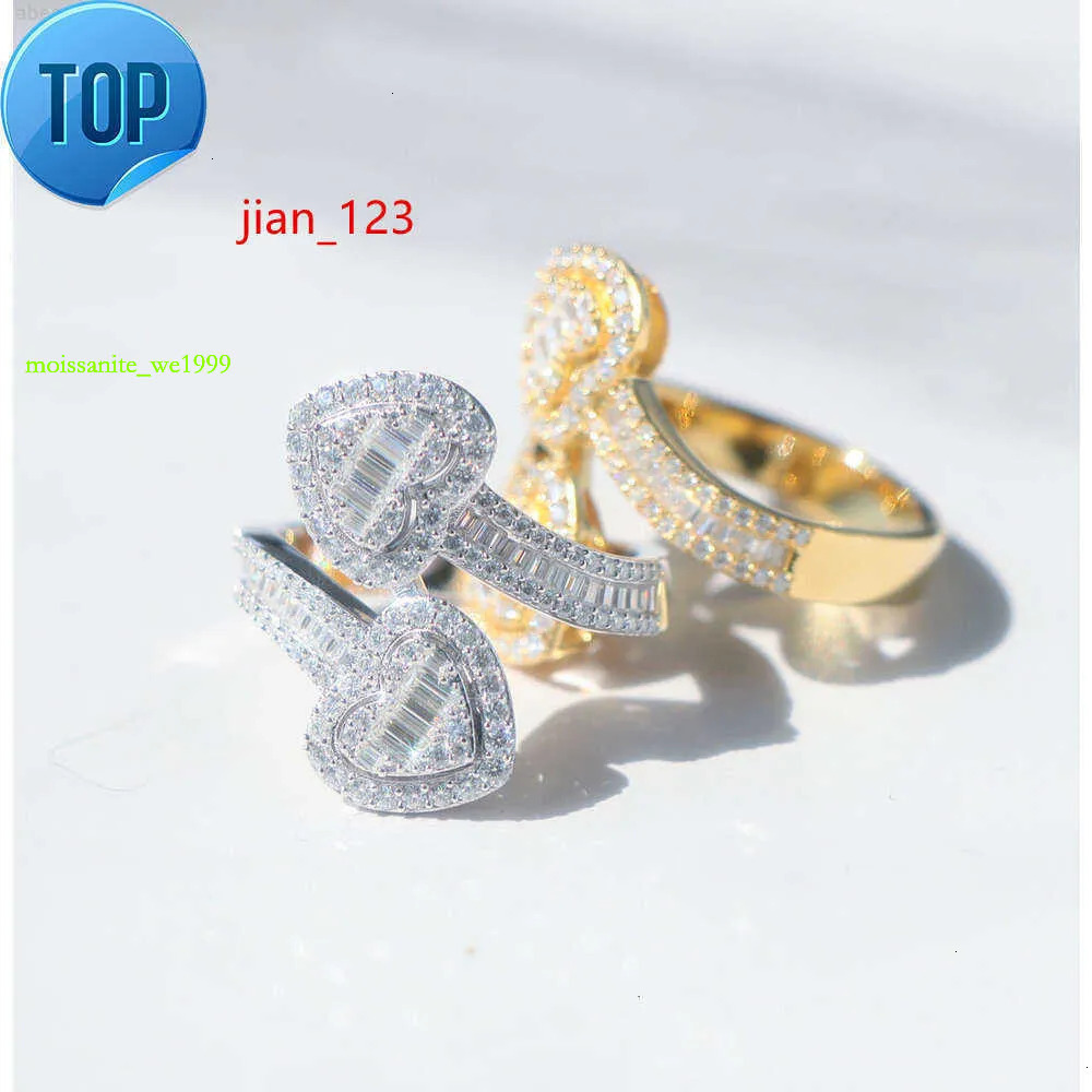Custom Pass Dia Tester Hip Hop Vvs Moissanite Iced Out Cuban Chain 10k 14k Real Gold Men Fine Jewelry Ring