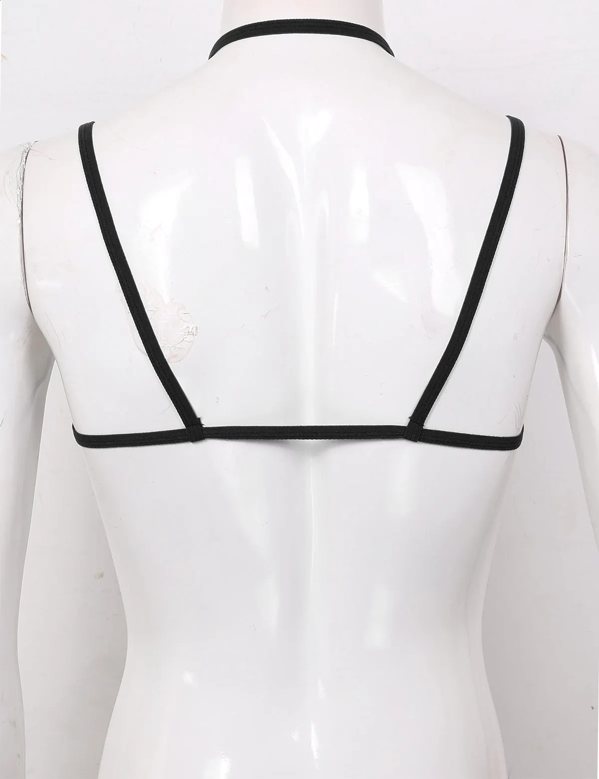 Mens Erotic Sissy Underwear Bra Lace Lingerie Halter Neck Adjustable Spaghetti Straps Wirefree Unlined Mini Tops Sexy 241105