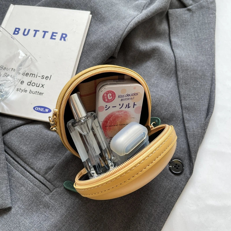 Lipstick Bags For Women Fashion Mini Circular Crossbody Bag Cute Round Bag Coin Purse Handbag er Shoulder Bag 241031