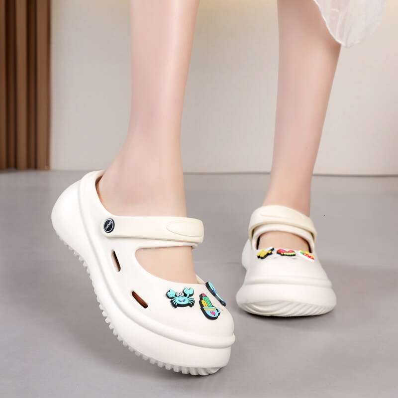 Cave Shoes For Women 2024 New Breathable Non Slip Beach Sandals Mary Jane Baotou Tug Women's Summer Outerwear