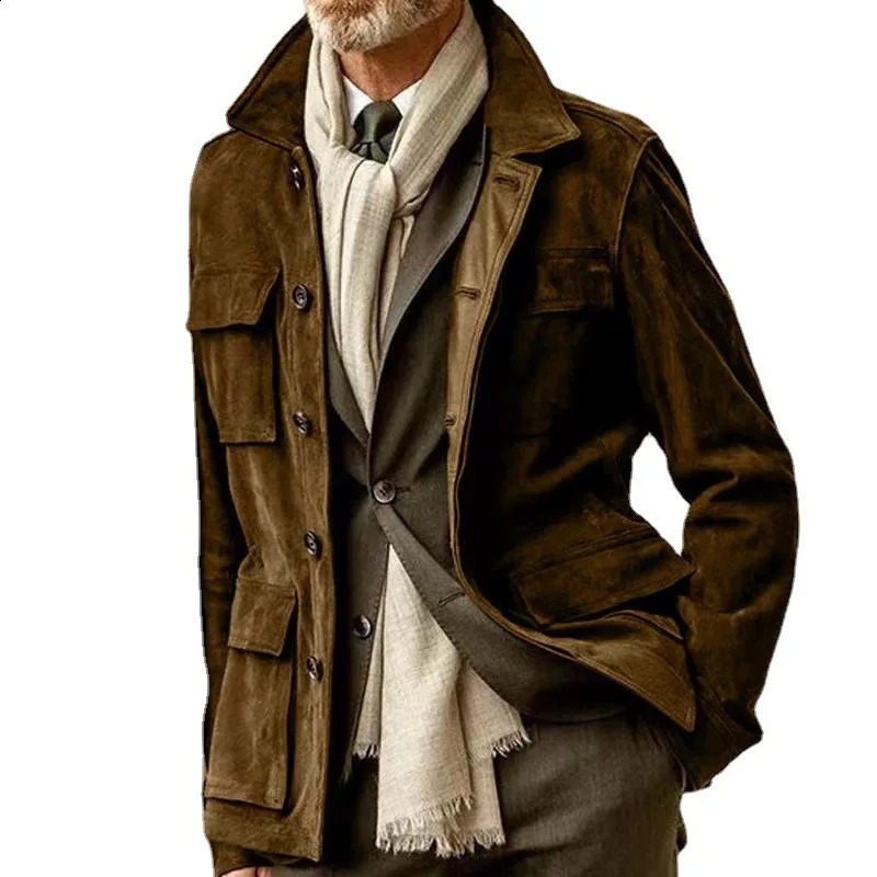 Autumn Winter Jacket Men Business Casual Cargo Military MultiPocket Mens Jackets Large Coats Male Workwear Hombre Tough Guy Top 241105
