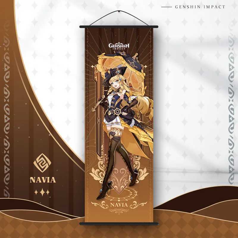 Anime Poster Genshin Impact Arlecchino Raiden Scroll Canvas Hanging Painting Wall Decor Picture Room Decoration Wall Art GiftsXJ241104