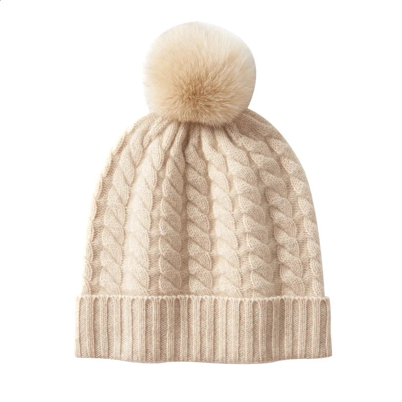 Womens Cashmere Hat Spring And Autumn HighGrade Knitted Bun Head Twist Serve Thickened Warm Ear Protection 241105