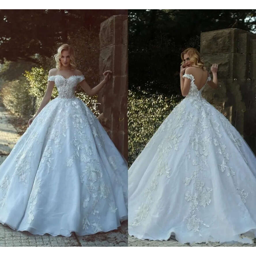 Sexy A E Wedding Dresses Off Shoulder Cap Sleeves Beads Arabic Lace Appliques Open Back Long Illusion Plus Size Formal Bridal Gowns