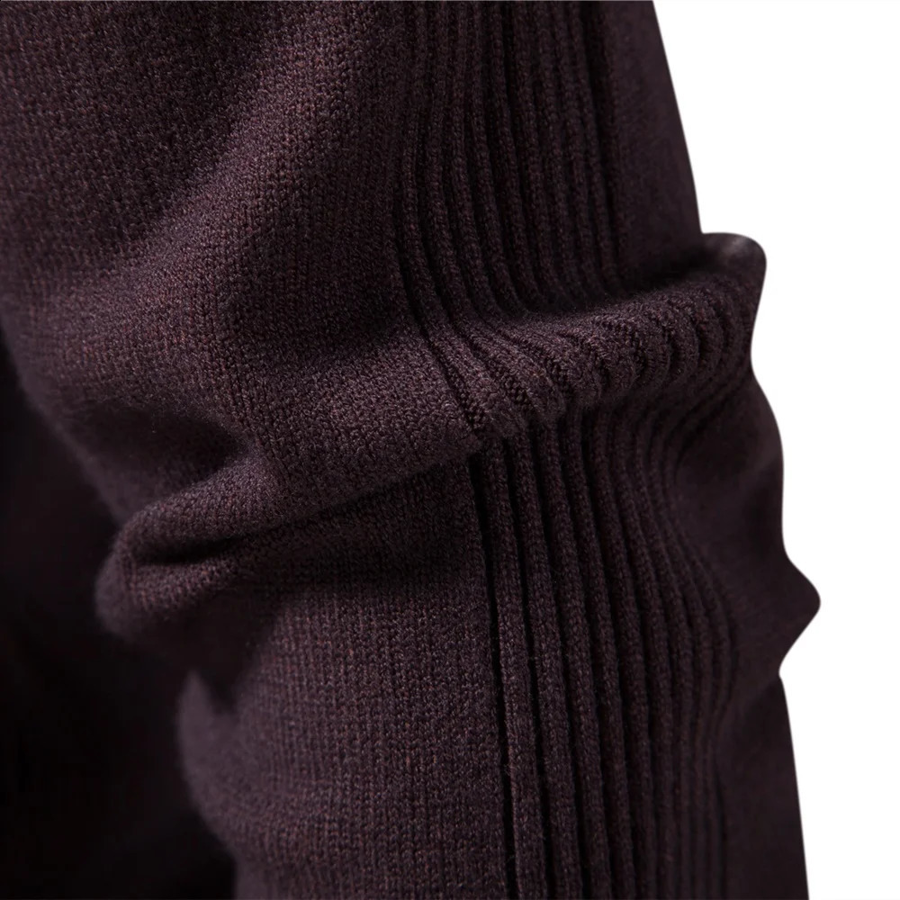 Winter Men Turtleneck Sweater Casual Solid Color Warm Pullover High Quality Slim High Neck Long Sleeve Sweater Men 241105