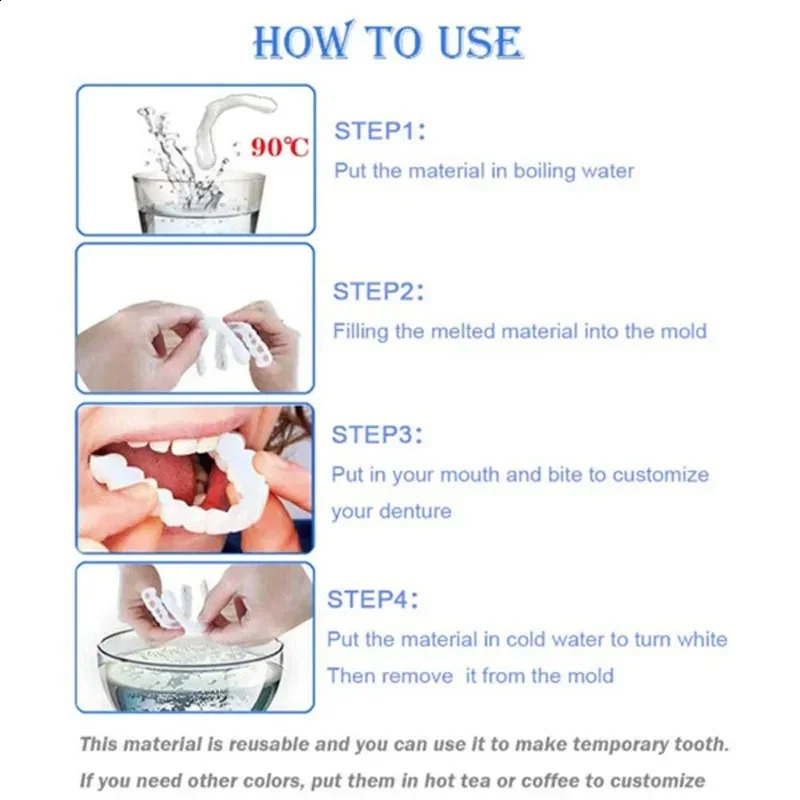 Top Quality Upper Plus Lower Comfort Fit Flex Whitening Tooth Denture Braces 241105