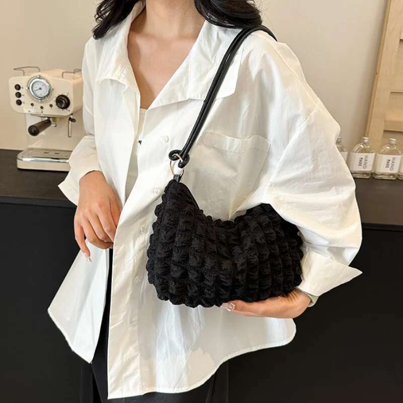 Designer Bag Canvas Wrinkle Bag For Women Shoulder Bags Pleated Bubbles Handbags Padded Casual Underarm Quilted Bag Tote Cloud Bag Purse handbag