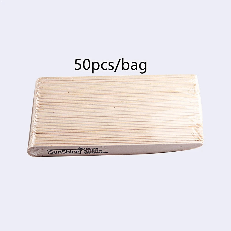 SunShine 30pcslot Nail File Nail Polish Buffer Blocks For UV Gel White Wood Nail File 150240 Manicure Pedicure Care Nail Art 241105