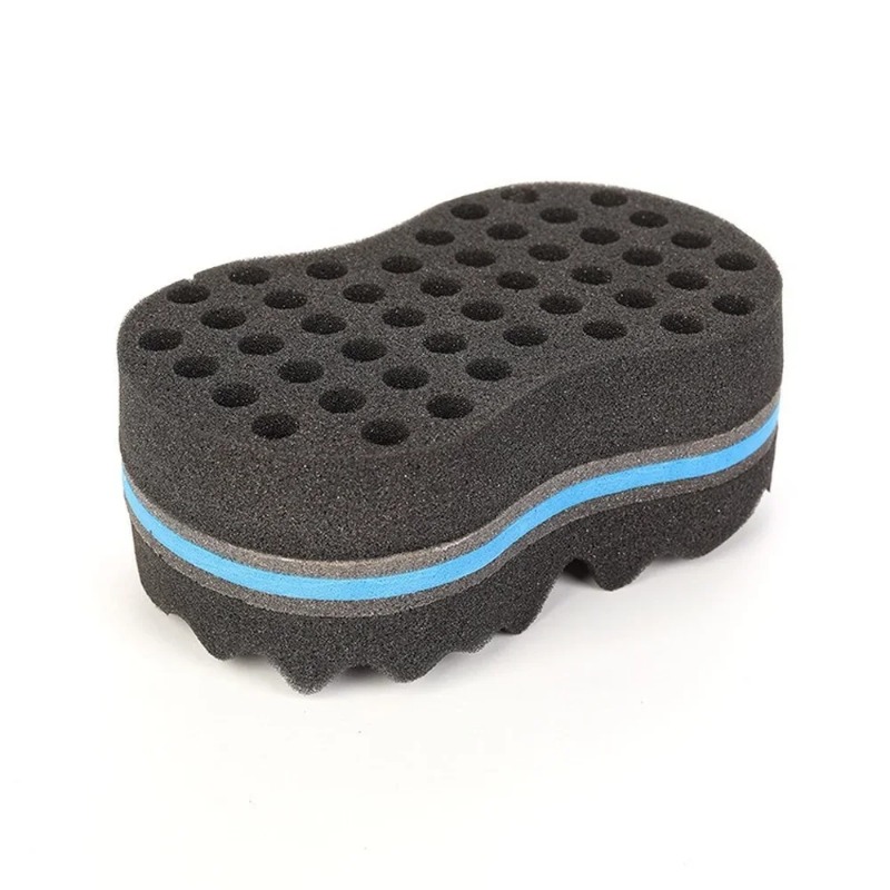 Curly Hair Styling Sponge Brush Double Sided Sponge Brushes Multi-holes Side Braid Twist Hair Curl Wave hair brushfor Multi-holes Hair Brush