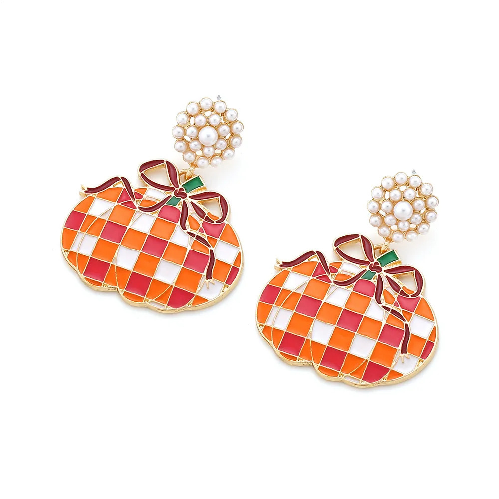 Christmas Creative Pearl Year Bow Earrings 241105