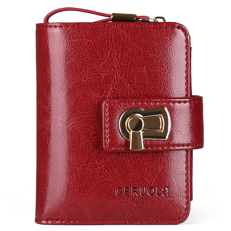 New women's designer multi card zero capacity buckle leather Korean version leather wallet
