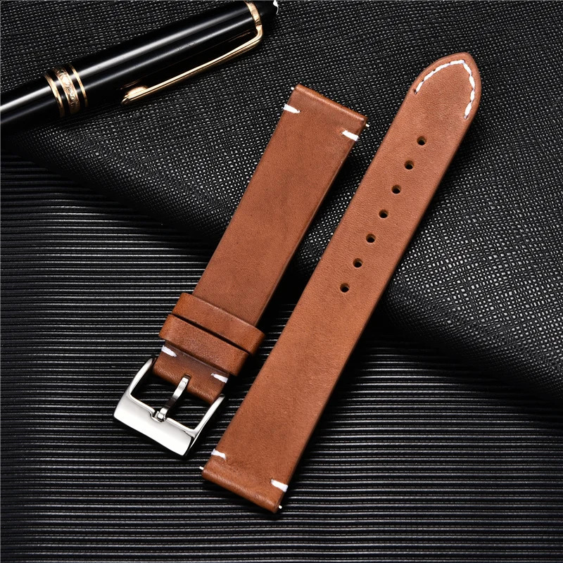 Quick Release Watch Band for Men Women 16mm 18mm 20mm 22mm 24mm Watchband Genuine Leather Strap Replacement Belt 241105