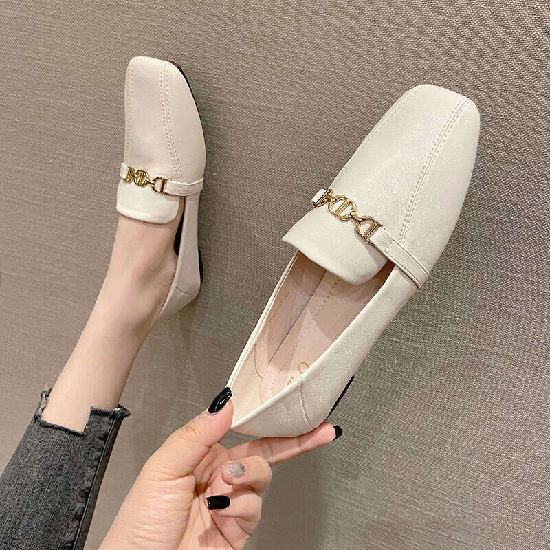 Little Leather Women In Spring 2023, Flat Bottomed Loafers For Lazy People, One Foot On A British Style Daily Single Shoe, Plus Size Shoes