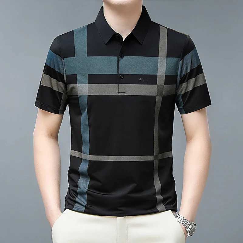 New mens business casual short Slved smooth wrinkle resistant comfortable top W241104