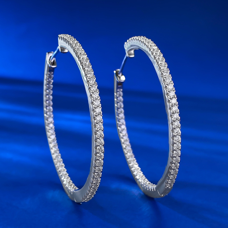 Choucong Ins Top Sell Clip Earrings Luxury Jewelry 925 Sterling Silver Pave White Sapphire CZ Diamond Eternity Fashionable Versatile Women Wedding Ear