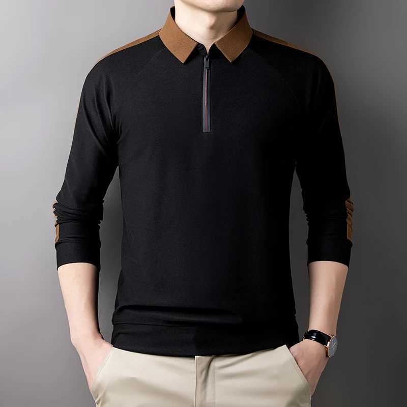 Mens Business and Leisure Long Slip T-shirt Summer Comfortable and Breathable Pure Cotton Top W241104