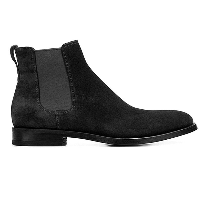Imitation deer skin Chelsea men's boots elastic mid tube suede shoes Martin boots for men