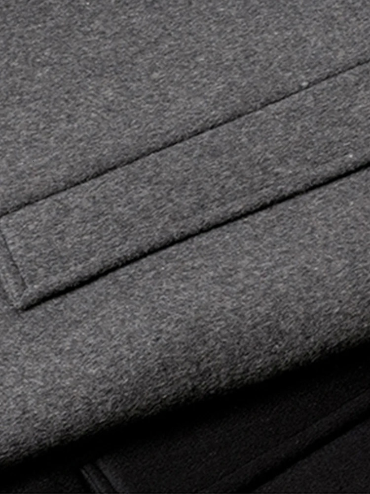 Mauroicardi Autumn Winter Long Oversized Casual Soft Warm Dark Grey Woolen Coats Men Loose Stylish er Clothes 241104
