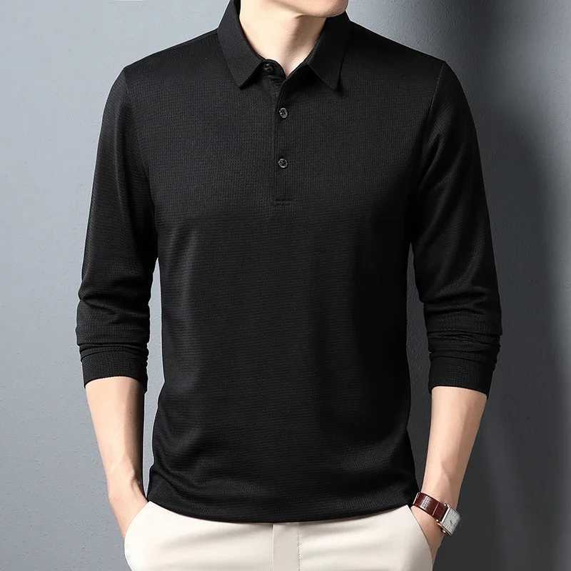 Mens Business and Leisure Long Slip T-shirt Summer Comfortable Pure Cotton Top W241104