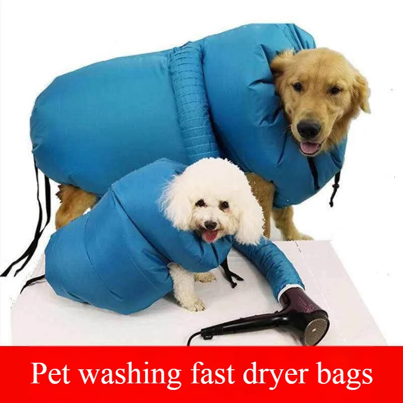 Pet dog drying Bag Hair Dryer Blow Dryer Quick Portable Foldable Grooming bag Home Pet Hair bag Efficient drying kit 241105