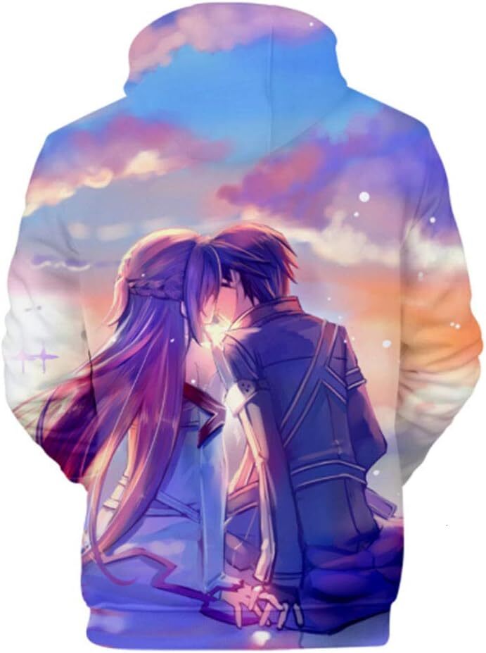 Hoodie for Mens Womens Anime Sword Art Online SAO Hoodie Sweatshirt Adult Cosplay 3D Printed Hooded Pullover Sweater Graphic Fashionable, cool, and wa