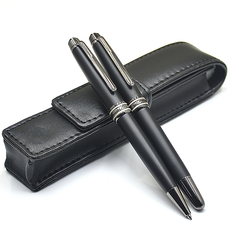 Promotion - Luxury Monte Msk-163 Matte Black Rollerball Pen Ballpoint Pen Fountain Pens Stationery Writing Office School Supplies With Series Number Clip