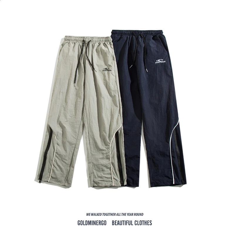 American Straight Mountaineering Pants Men Women Korean Version Loose Handsome Leisure n Zipper Mopping Wideleg 241105