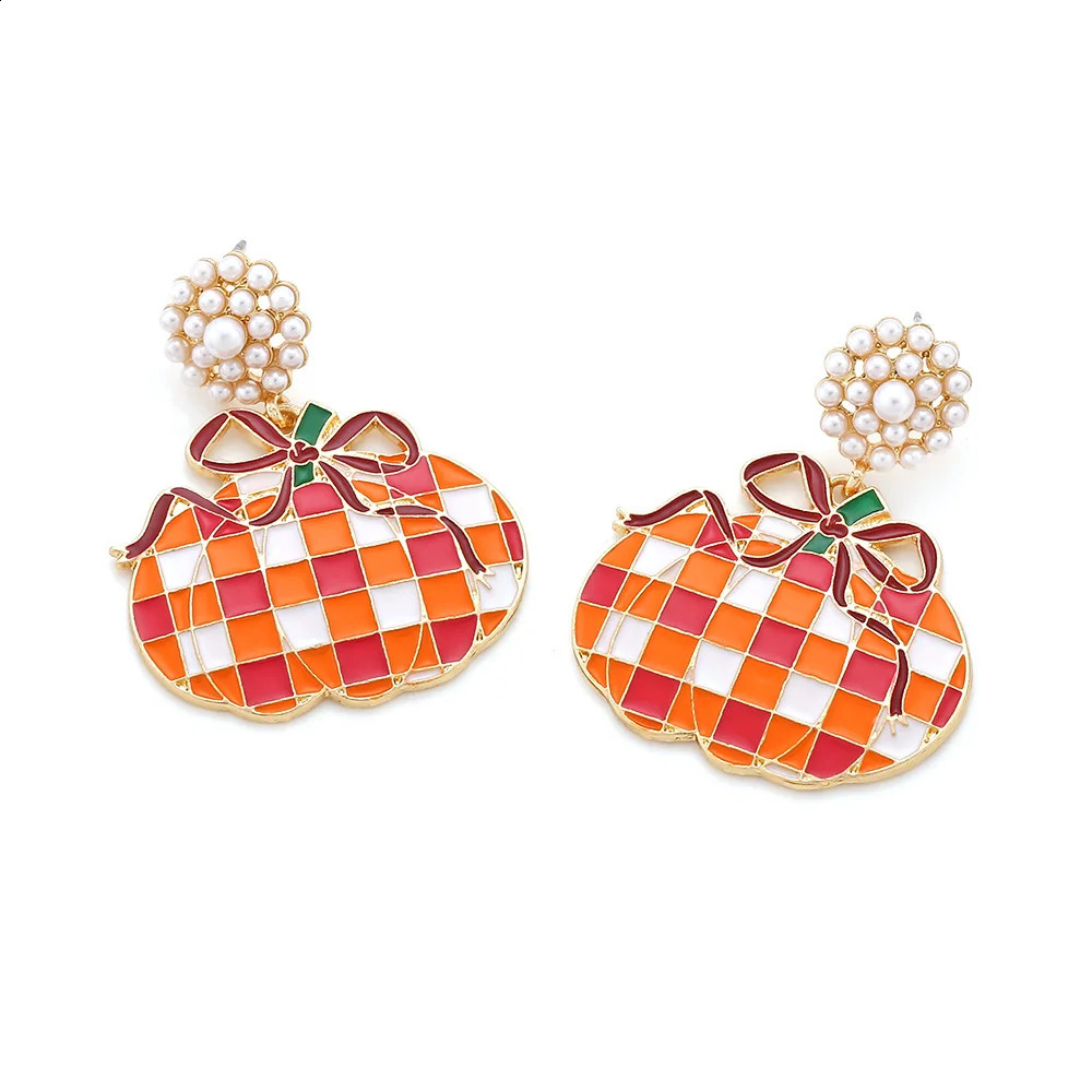 Christmas Creative Pearl Year Bow Earrings 241105