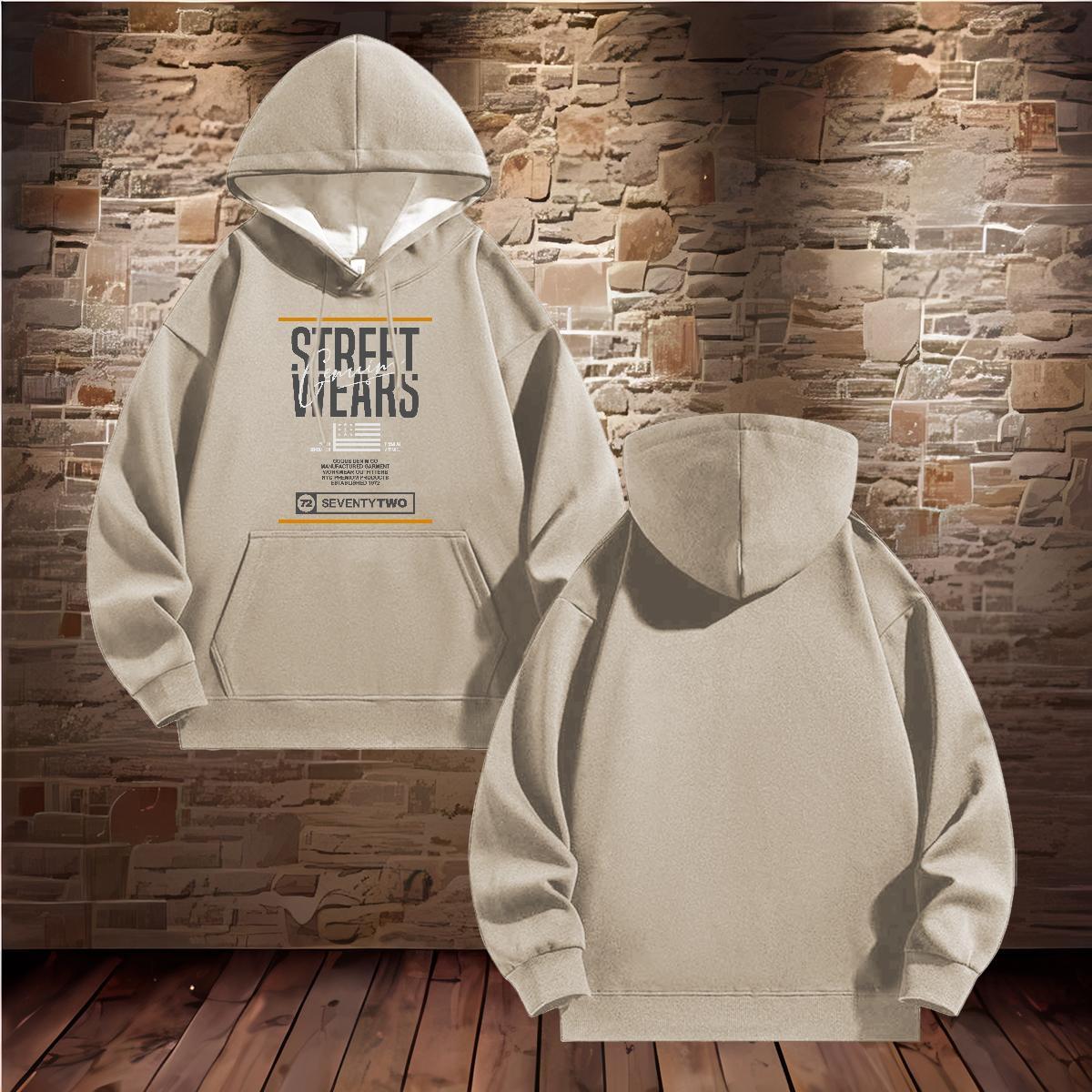 Brand Men's Hooded Sweatshirt Hooded Collar Cool Men Tops Hoodie Floral Print Tops Hoody Autumn Winter Velvet Thick