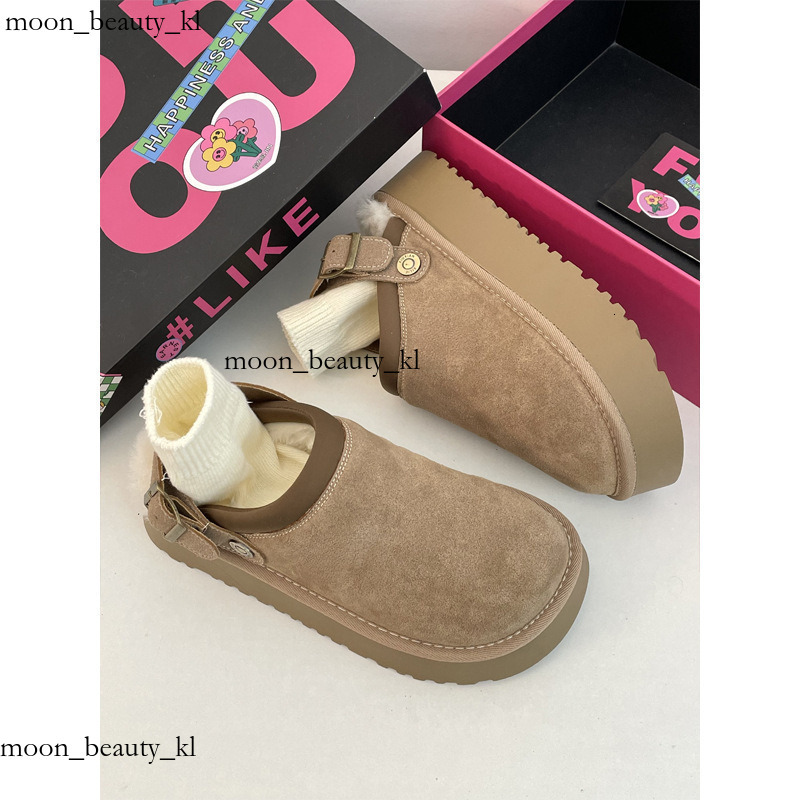 Designer Shoe Thick Soled And Plush Thick Boken Half Dragged Cotton Shoes For Women In The Autumn And Winter Of 2024, Suitable For Wearing Outside And