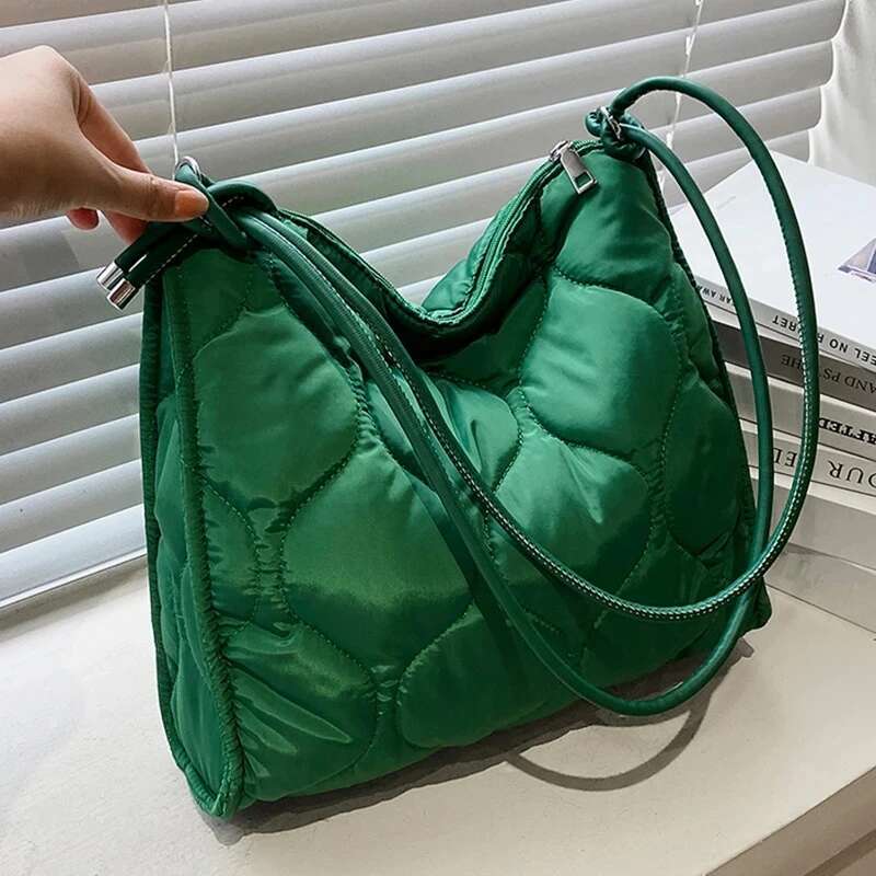 Designer Bag Winter Down Cotton Shoulder Bag Women Waterproof Tote Bags For Women Soft Fluffy Air Down Female Satchel Simple Crossbody Bag handbag