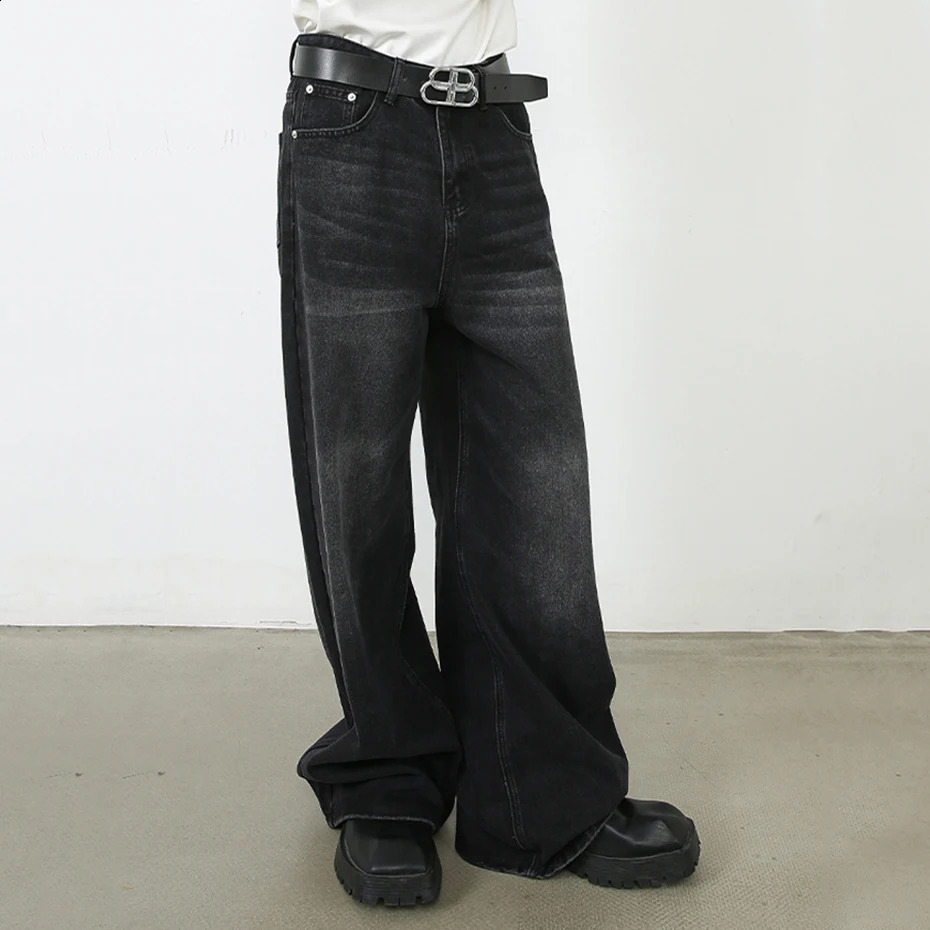Vintage Baggy Jeans Men Black Blue Loose Straight Denim Pants Streetwear Retro Trousers Hip Hop Harajuku 241105