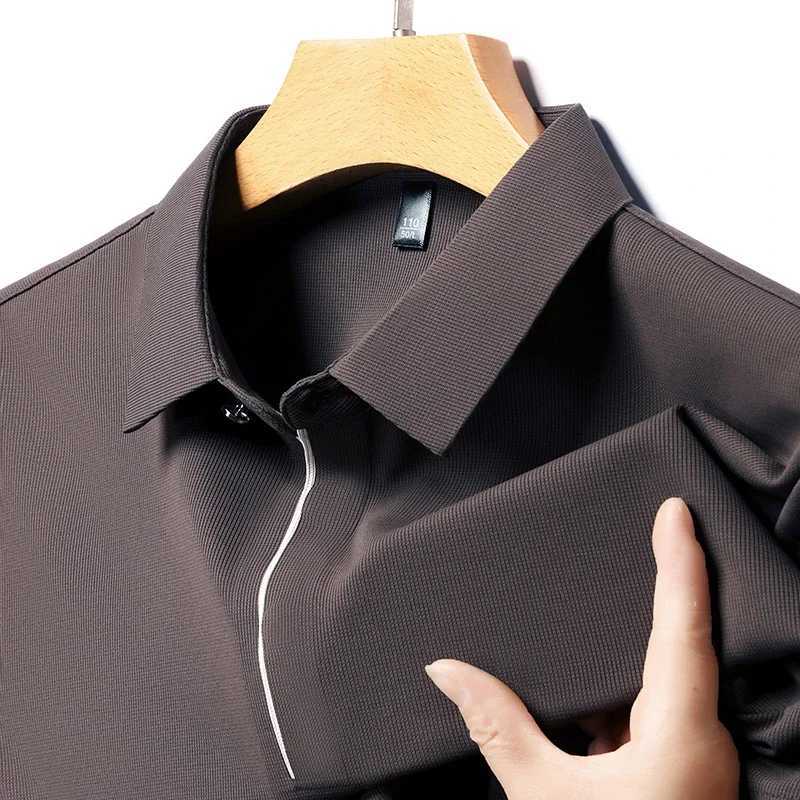 2024 Summer New Mens Business Solid Short Sleved Shirt Comfortable Cool Casual Fashion T-shirt W241104