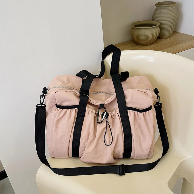 High quality simple shoulder bag zipper nylon youth large capacity womens travel bag fashion Bolso Mujer 241105