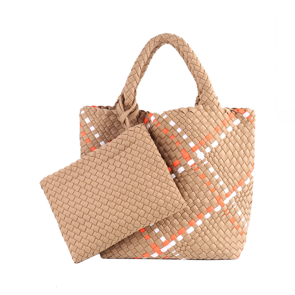 Hot Sale New Neoprene PU Beach Large Capacity Woven Handbag Handmade Knitted Bag