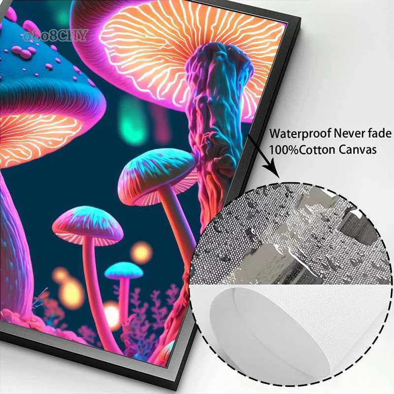 Magic shrooms Canvas Print Posters shrooms Neon Art Canvas Painting Wall Art ral for Home Room Decor Picture CuadrosXJ241104