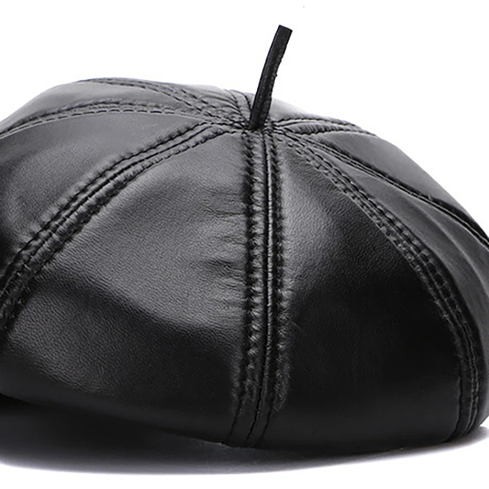 Four Seasons Retro Mens Baseball Hat Visor sboy Real Leather Fashion Beret 241009
