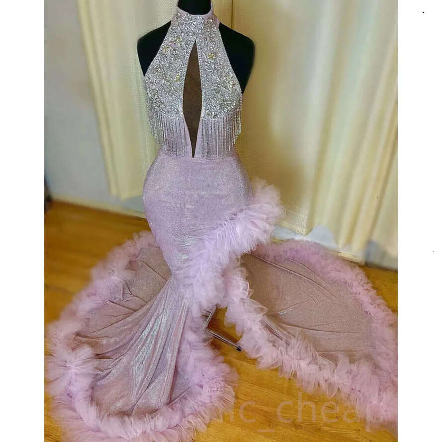 Beaded Arabic Ebi Aso Crystals Prom Dress Mermaid Sexy Evening Formal Party Second Reception Birthday Engagement Gowns Dresses Robe De Soiree ZJ Es