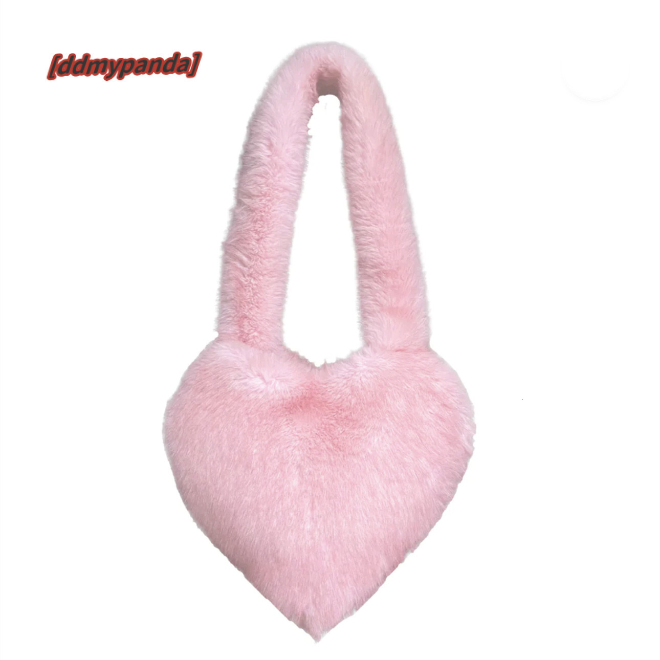 New Plush Ins Sweet Cool Fairy Pink Love Bag Handheld Crossbody Spicy Girl Imitation Fox Hair #45 ddmypanda