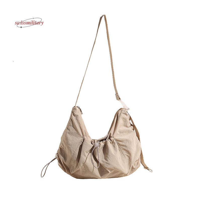 Lazy style female college student women's fashionable pleated cloud bag, casual loose large capacity single shoulder crossbody bag #24 swissmilit
