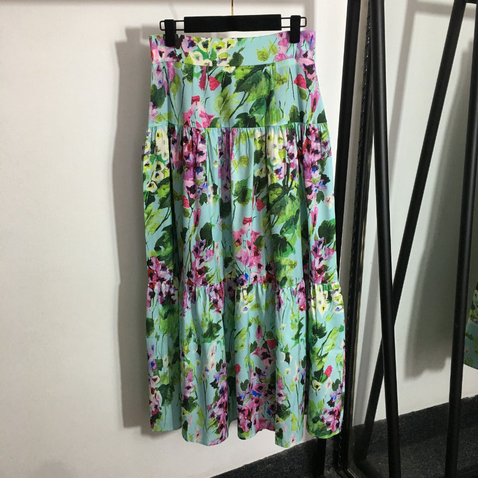 JAMERARY Fashion Two Piece Dress Sets Women Ral Print Sexy Bustier Corset Crop Tops + Pleated Long Maxi Skirts Suits Female