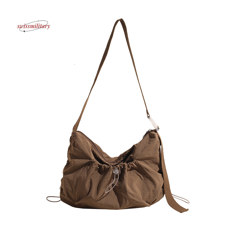 Lazy style female college student women's fashionable pleated cloud bag, casual loose large capacity single shoulder crossbody bag #24 swissmilit