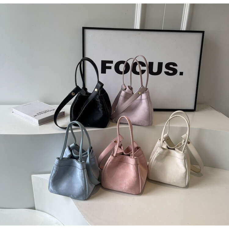 2024 New High end Aesthetic Style Birthday Gift Women's Fashionable and Versatile Trendy One Shoulder Handheld Bucket Bag