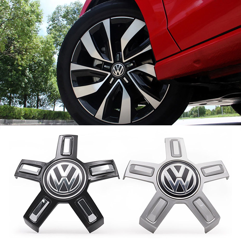 For VW New Passat Tiguan hub center cap Center logo Five claw black hub cap