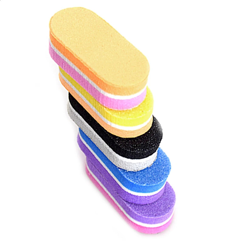 500 PcsLot Wholesale Nail Supplies Mini Nail Sponge Files Buffer Block Double Side Buffing Gel Nail Polish Manicure Tools Kit 241105