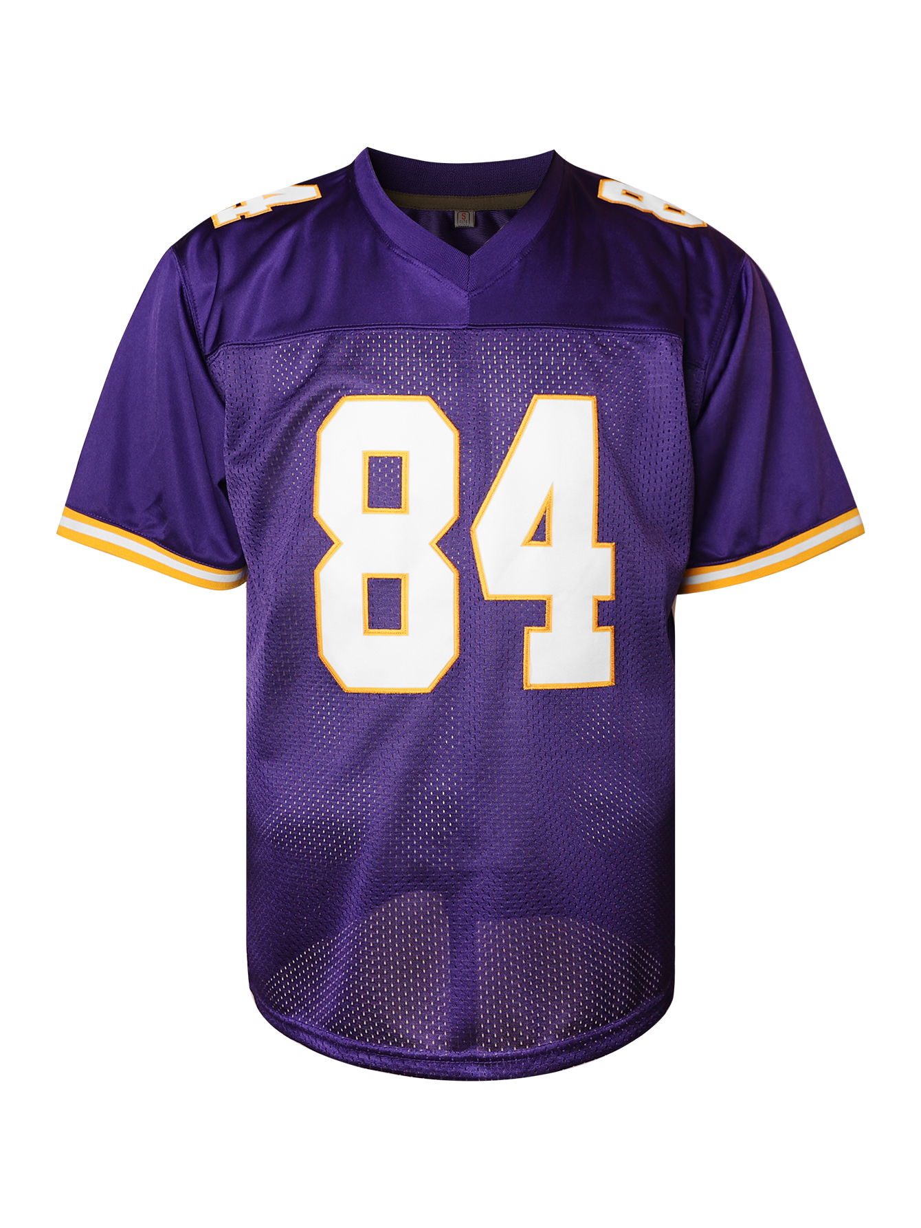 Men's Short Sleeve V-Neck Football Jersey - Breathable, Comfy, Letter And Number 84 Embroidery Top For Summer Sports, Casual Wear